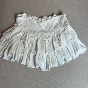Girls White Ruffled Tiered Women's Skirt